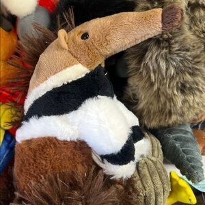 Plush Anteater Toy - Brown, Black, and White